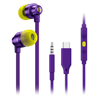 Logitech/罗技 通用3.5mm 入耳式游戏耳机 麦克风 紫色