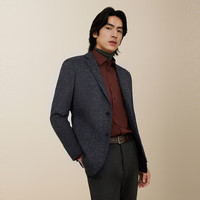 红豆西服男【30%绵羊毛】25春季新品商务针织提花毛呢西服西装外套男 雅灰S3 3XL 185/100A