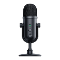 雷蛇（RAZER） 魔音海妖Seiren专业级数字麦克风主播台 黑色（主播网红 电容麦 心形拾音） 魔音海妖V2 专业版(动圈式 录音室级)