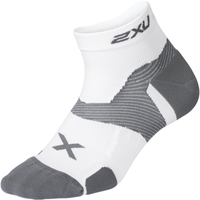 2XU Vectr系列缓冲脚垫低筒袜 男女同款跑步运动袜吸湿排汗透气 白色 M