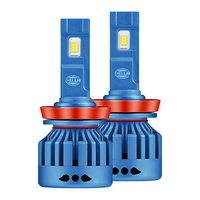 海拉(HELLA)100w汽车LED大灯H11/H9/H8灯泡LED车灯远近激光灯6500K高亮白光灯