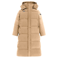 雪中飞 SNOWFLYING秋冬时尚休闲百搭女式长款纯色连帽保暖羽绒服外套女 咖啡棕 160