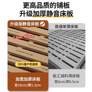 书彤实木床1.8米*2米主卧大床双人床1.5*2米单人中古风全实木床 【胡桃色】单床 1.8米*2米【框架结构】