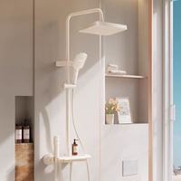 四季沐歌 M3+皓月白 淋浴花洒 钢化玻璃+灵动按键+雨幕顶喷手持