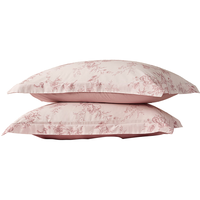 水星家纺枕套纯棉100%60支长绒棉一对枕套抑菌防螨全棉枕头套夏天一对装 【A类长绒棉】戈尔德畔(香槟粉) 48cm×74cm