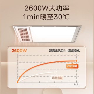 美的（Midea）浴霸灯暖风暖气照明排气扇一体集成吊顶卫生间取暖器暖风机G3P