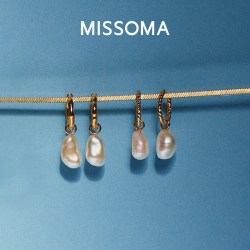 MISSOMA 珍珠扭结小水滴耳环轻奢气质耳饰新年