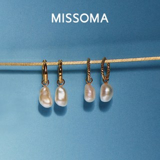 MISSOMA 珍珠扭结小水滴耳环轻奢气质耳饰新年