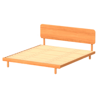 小半全实木床双人床1.8米2米床极简风主卧大床北欧原木风单人床 小屿实木床1.5M【松木铺板】