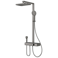 箭牌（ARROW）K550淋浴花洒套装枪灰琴键四功能花洒增压方杆巨幕顶喷AE34913GGW