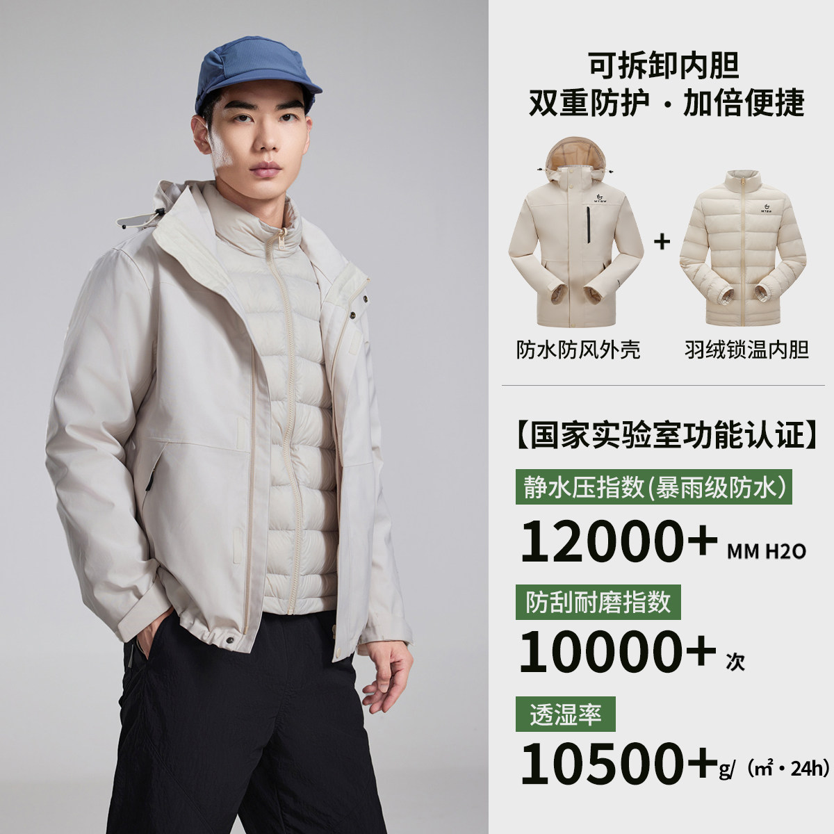 【三合一】羽绒内胆-浅云白