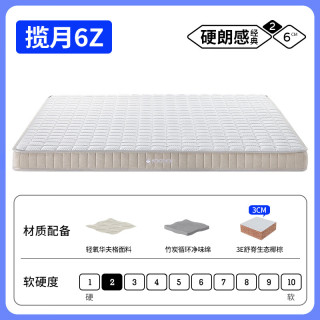 梦神 椰棕竹炭海绵床垫 可拆卸外套  白噪音揽月6Z  经典硬朗感/6cm 150*200cm