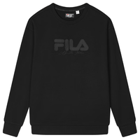 FILA FUSION斐乐潮牌款套头卫衣2024秋简约宽松针织上衣 正黑色-BK XS
