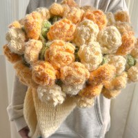 如意鸟轻岚秋冬手工混纺毛线钩织渐变梦幻玫瑰花束毯材料包 奶油芝士+明前龙井（3+1团钩1m左右）