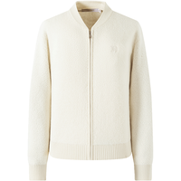 Navigare意大利小帆船女装短外套秋冬季圈圈纯羊毛夹克宽松小个子休闲女装 科技白 L