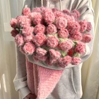 如意鸟轻岚秋冬手工混纺毛线钩织渐变梦幻玫瑰花束毯材料包 桃桃莓苺+明前龙井（7+1团钩1.5m左右）