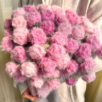 如意鸟轻岚秋冬手工混纺毛线钩织渐变梦幻玫瑰花束毯材料包 蔓越莓+绿野仙踪（4+1团钩1.1m左右）