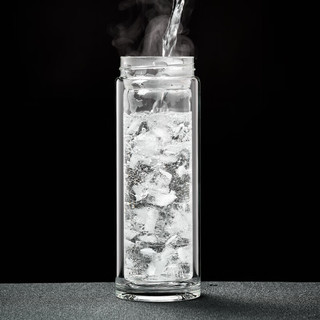 金镶玉茶杯 家用喝泡茶双层玻璃杯水杯子茶水分离办公杯商务盒 钛逸