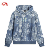 李宁 运动生活系列 儿童宽松连帽卫衣