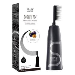 韩金靓 易梳彩染发剂植物天然不刺激 自然黑180ml
