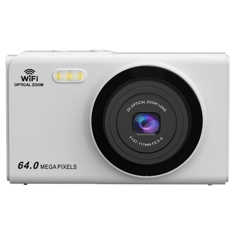  YZZCAM WIFI可传手机 数码相机+128G内存卡  单头套机 白色