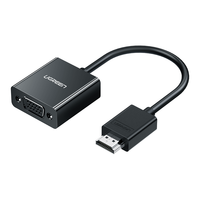 UGREEN 绿联 60738 HDMI转VGA 视频线缆 14.5cm 黑色