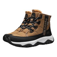 回力(Warrior)男鞋雪地靴加绒冬季棉鞋子男保暖男靴子男487C 棕黑4