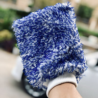 SMVP 加厚超细纤维洗车手套 双面长短绒 强力吸水