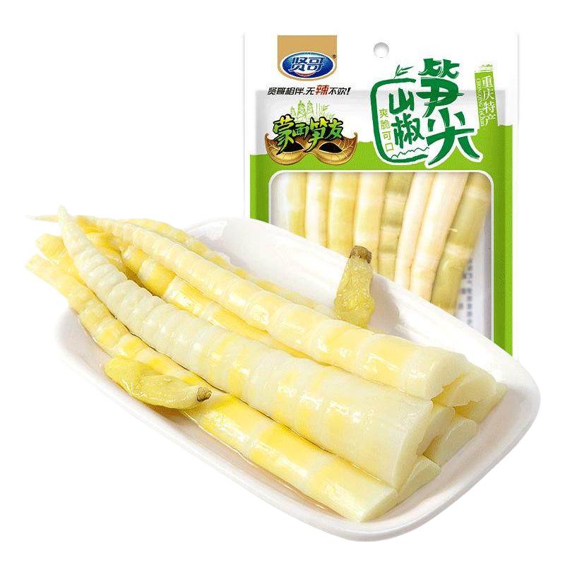 贤哥泡椒竹笋笋尖开袋即食四川风味山椒酸辣香辣脆笋零食