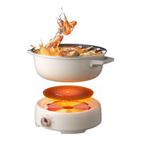 美的（Midea）电火锅 IH速沸系列火锅锅 6.5L家用大容量火锅电磁加热分体式电煮锅不粘多用途锅HGE22BF2807