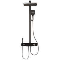 四季沐歌（MICOE）花洒淋浴套装 增压数显精铜龙头花洒 枪灰钢琴键大置物台花洒全套