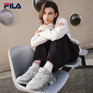 FILA 斐乐火星4复古跑鞋女鞋2025冬季运动鞋子厚底老爹鞋 雾霾灰/标准白-VC 40