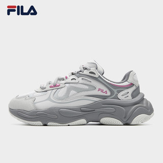 FILA 斐乐火星4复古跑鞋女鞋2025冬季运动鞋子厚底老爹鞋 雾霾灰/标准白-VC 40
