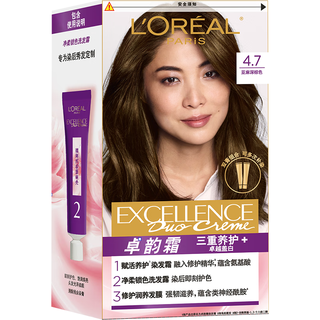 L'OREAL PARIS 巴黎欧莱雅 卓韵霜赋活养护染发霜 #4.7亚麻深棕色 1盒