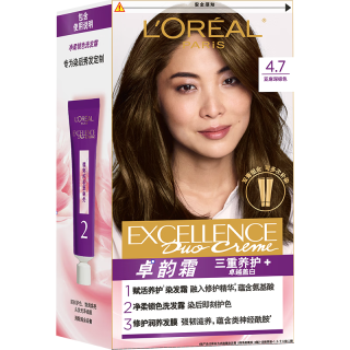 L'OREAL PARIS 巴黎欧莱雅 卓韵霜赋活养护染发霜 #4.7亚麻深棕色 1盒