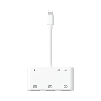  Biaze/毕亚兹 六合一转换器 苹果Lightning转3USB OTG转接头 TF卡SD卡六合一转换器 iPhone相机套件 手机外接U盘 键盘鼠标