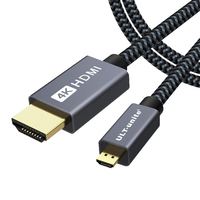 优籁特ULT-unite 4012-1538 Micro HDMI转HDMI2.0 视频线缆 2m 灰色
