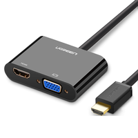 UGREEN/绿联 40744 4K高清视频转接 HDMI转VGA/HDMI二合一转换器