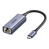 UGREEN 绿联 50736 百兆款 接口转换器 Type-C转RJ45 深空灰