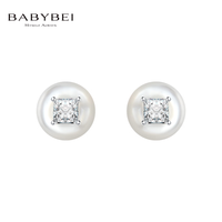 BABYBEI初贝财源滚滚耳钉耳饰铜镀金母贝气质简约百搭通勤高级幸运闪耀 财源滚滚耳钉