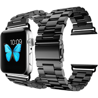 Biaze 毕亚兹 苹果手表表带 iwatch金属钢带 适用apple watch4表带iwatch1/2/3代手表精钢带 42/44mm-BD4黑色