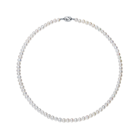 京润珍珠项链初妙925银项链圆形极光小米珠链新年礼物 近圆珠/4.0-5.0mm40cm 大方优雅