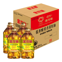 金龙鱼 食用油 低芥酸 非转基因压榨 特香菜籽油5L*4箱装
