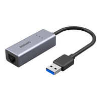 PHILIPS 飞利浦 usb3.0分线器扩展坞USB转RJ45网口网线转接头一拖四U盘接口 USB转千兆网口 一个