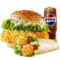 华莱士 香辣鸡腿堡+辣味鸡肉卷+中可乐