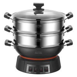 Peskoe BQ-38A 6.5L大容量 电蒸锅 304钢蒸笼  黑色