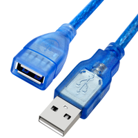 LIJIA 礼嘉 高速USB2.0延长线 1.5米USB公对母传输数据线 纯铜线芯 U盘电脑鼠标键盘加长线 带磁环透明蓝色LJ-Y015L