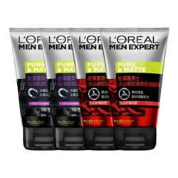 巴黎欧莱雅 欧莱雅（LOREAL） 男士洗面奶补水保湿控油碳爽磨砂抗黑头冰感深层净化洁面膏乳