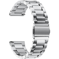 PISEN 品胜 华为手表表带 适用华为Watch4/3/GT3/2/1/Pro不锈钢表带 三株钢带22mm口径华为金属表带 46mm表盘 银色