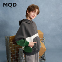 马骑顿（MQD）男童25秋季新款街潮宽松插肩撞色运动连帽长袖卫衣 碳黑 1